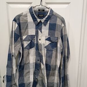 Eighty Eight Blue and Gray Plaid Men's Shirt